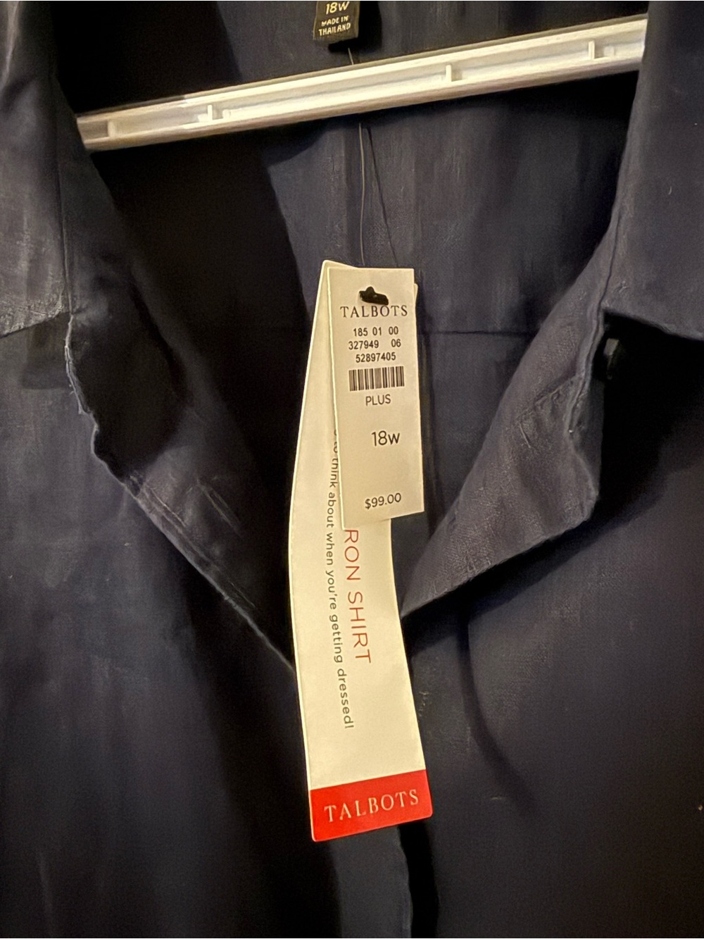 Talbots women’s non iron  Dark Navy Button-Down Shirt - Picture 2 of 4